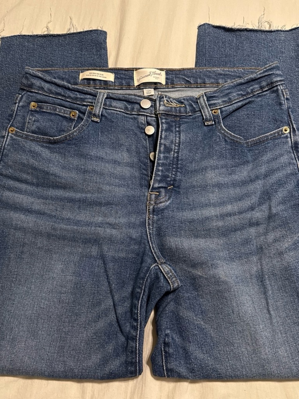 Universal Thread Mid-Rise Button-Fly Jeans - Blue Wash